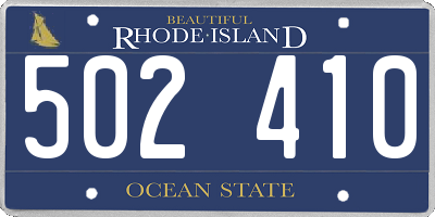 RI license plate 502410