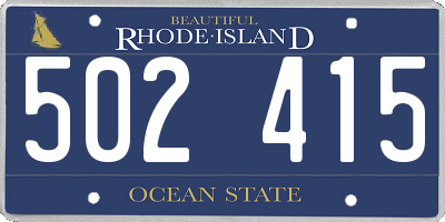 RI license plate 502415
