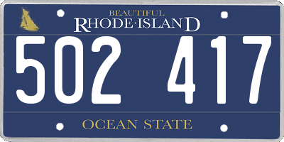 RI license plate 502417