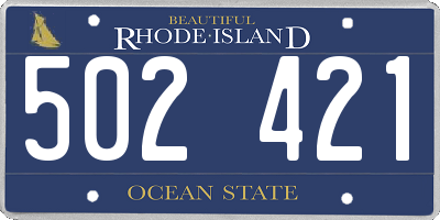RI license plate 502421