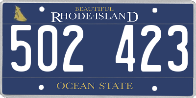 RI license plate 502423