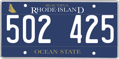 RI license plate 502425
