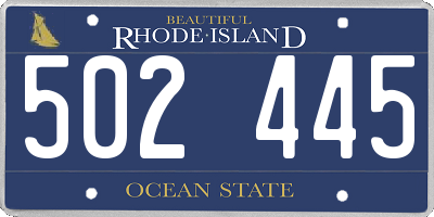 RI license plate 502445