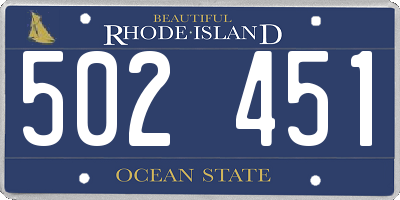 RI license plate 502451