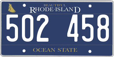 RI license plate 502458
