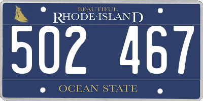 RI license plate 502467