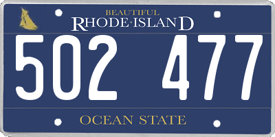 RI license plate 502477
