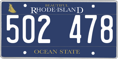 RI license plate 502478