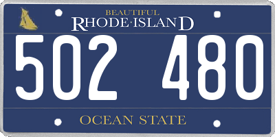 RI license plate 502480