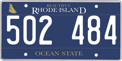 RI license plate 502484