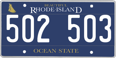 RI license plate 502503