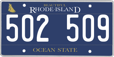 RI license plate 502509