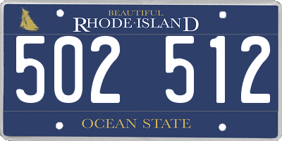 RI license plate 502512