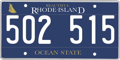 RI license plate 502515