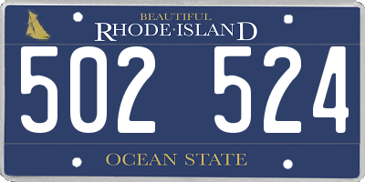 RI license plate 502524