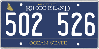 RI license plate 502526
