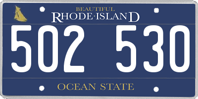 RI license plate 502530