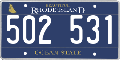 RI license plate 502531