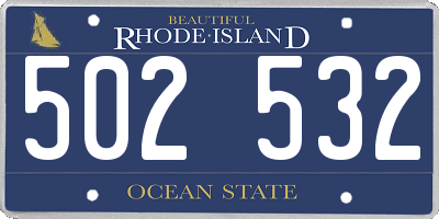 RI license plate 502532