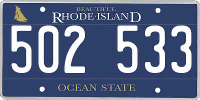 RI license plate 502533