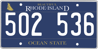 RI license plate 502536