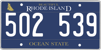 RI license plate 502539