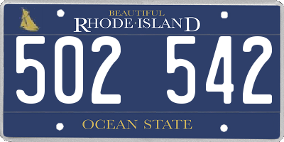 RI license plate 502542
