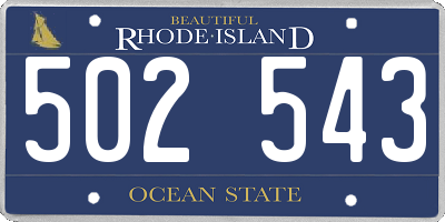 RI license plate 502543