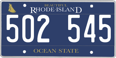 RI license plate 502545