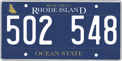 RI license plate 502548
