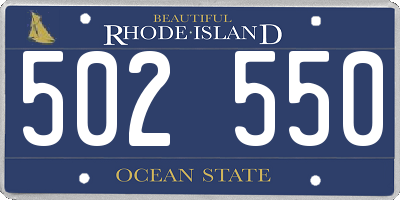 RI license plate 502550