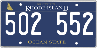 RI license plate 502552