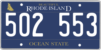 RI license plate 502553