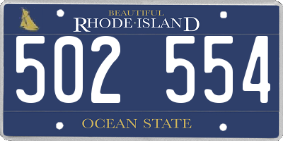 RI license plate 502554