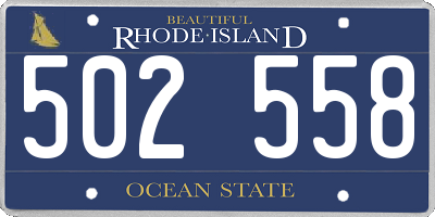 RI license plate 502558