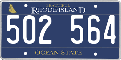 RI license plate 502564