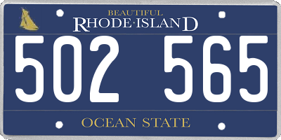 RI license plate 502565