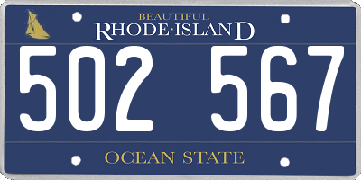 RI license plate 502567