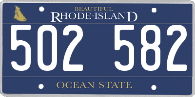 RI license plate 502582