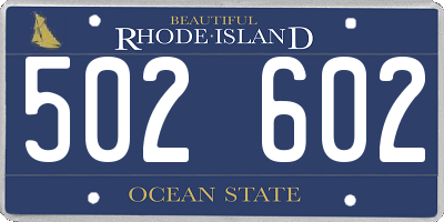 RI license plate 502602