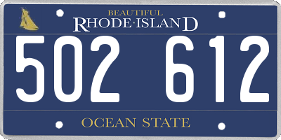 RI license plate 502612