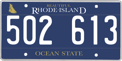 RI license plate 502613