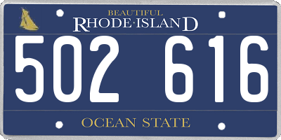 RI license plate 502616