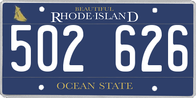 RI license plate 502626