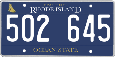 RI license plate 502645