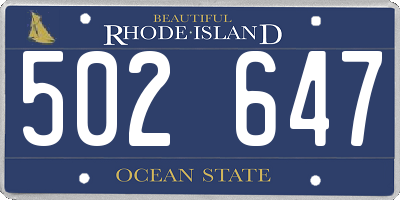 RI license plate 502647