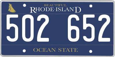 RI license plate 502652