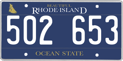 RI license plate 502653
