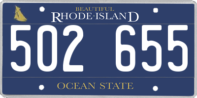 RI license plate 502655