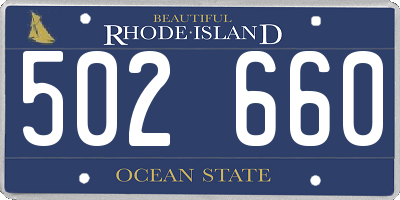 RI license plate 502660